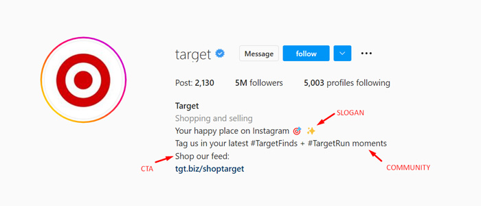 Cuenta de Instagram de Target