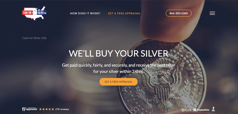 cashforsilver USA-Homepage