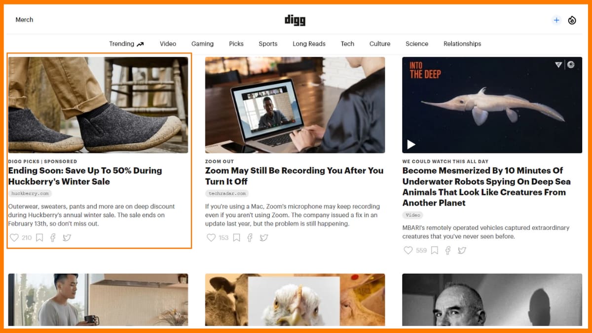 Sitio web de Digg