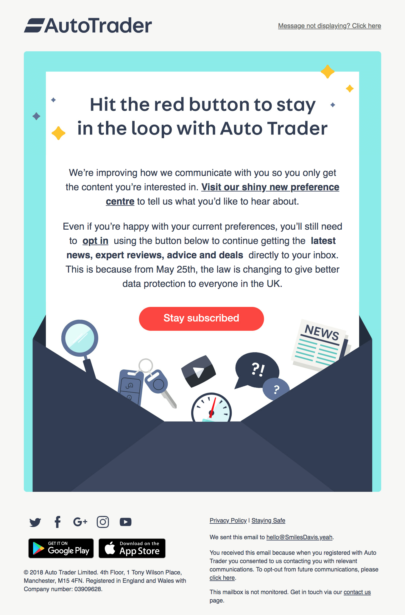 Beispiel einer AutoTrader-Opt-in-E-Mail