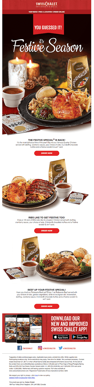 Swiss Chalet sărbătorește sărbătorile anunțând întoarcerea faimosului lor set de masă Festive Special.