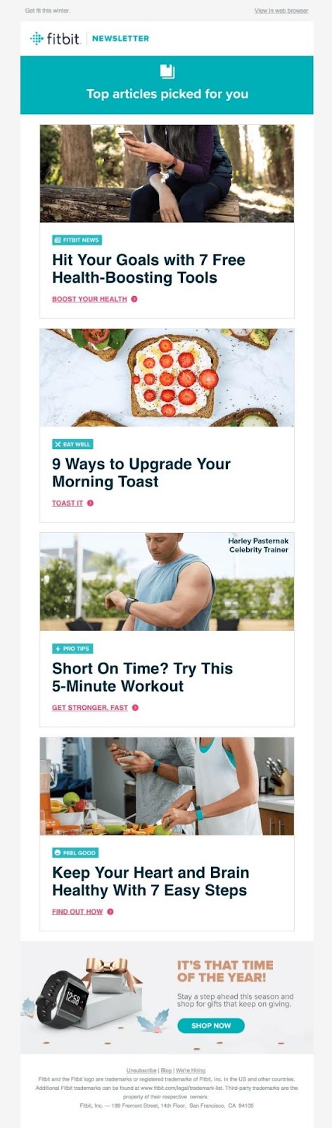 Fitbit melakukan pekerjaan yang baik dalam mengumpulkan beberapa tip dan trik favorit mereka di email berikut.