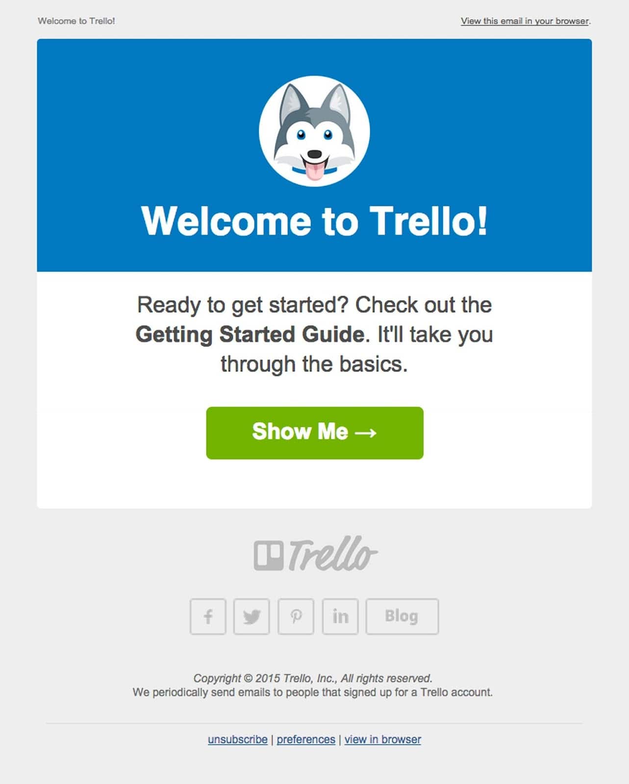 Exemplu de e-mail Trello