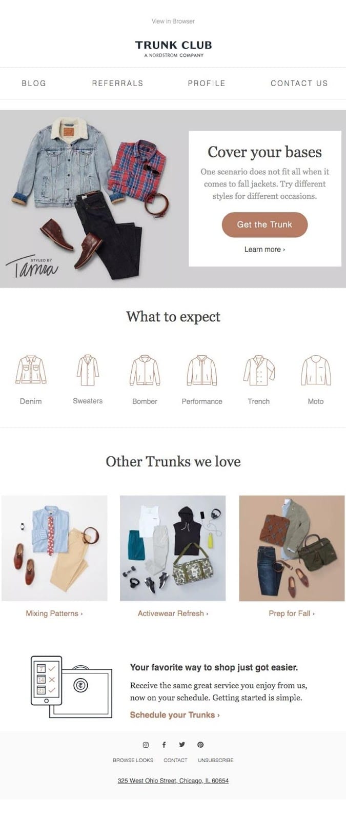 Trunk Club e-posta örneği