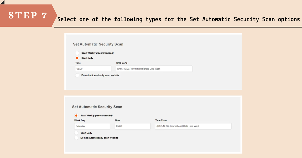 Setați opțiunile de scanare automată de securitate