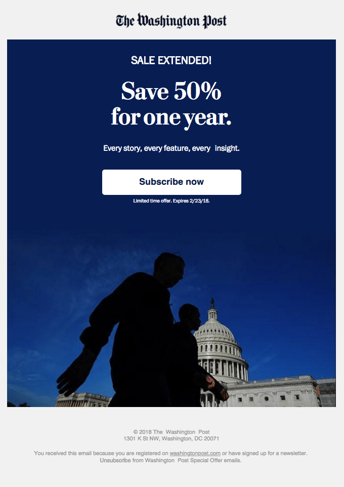 Das E-Mail-Beispiel der Washington Post