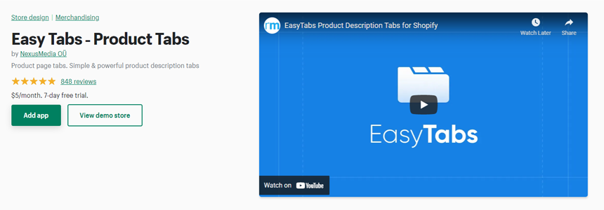 Easy Tabs ‑ Product Tabs