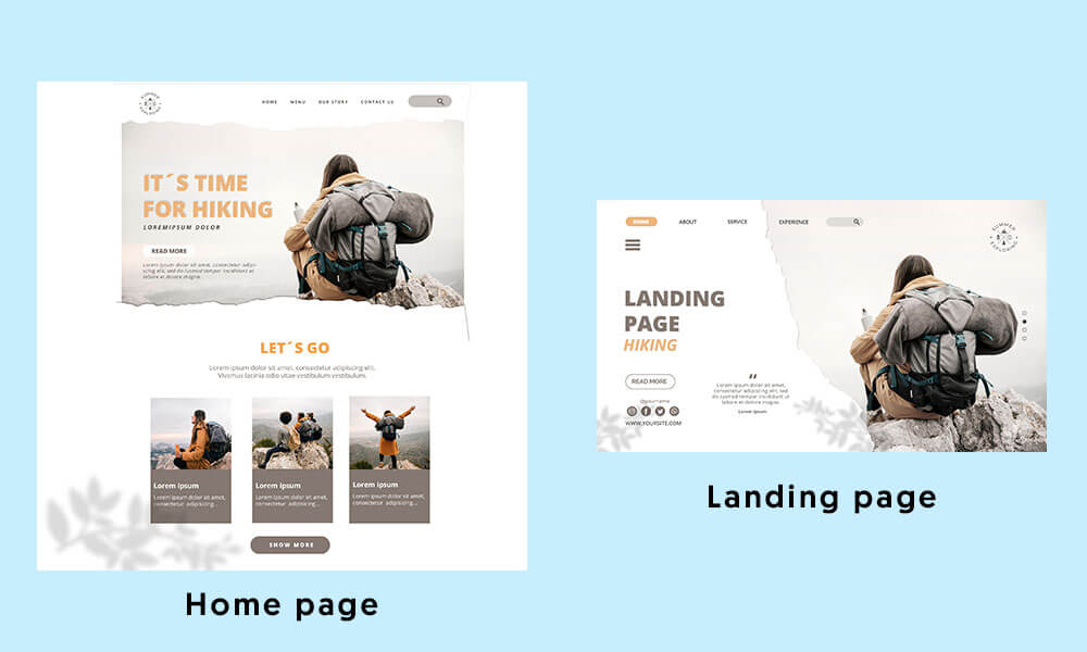 หน้า Landing Page กับหน้าแรก