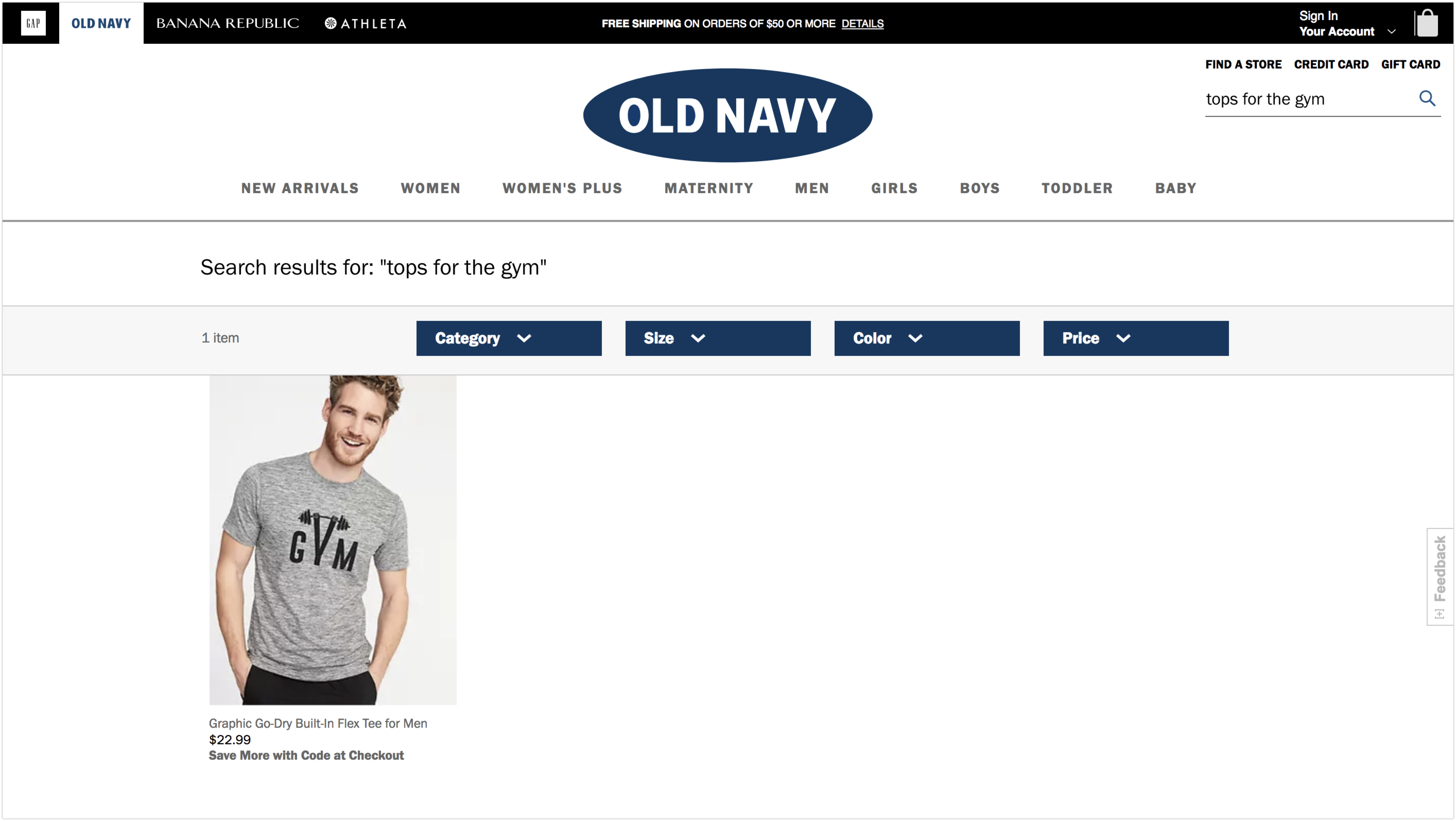 pesquisa no site da oldnavy por tops de ginástica