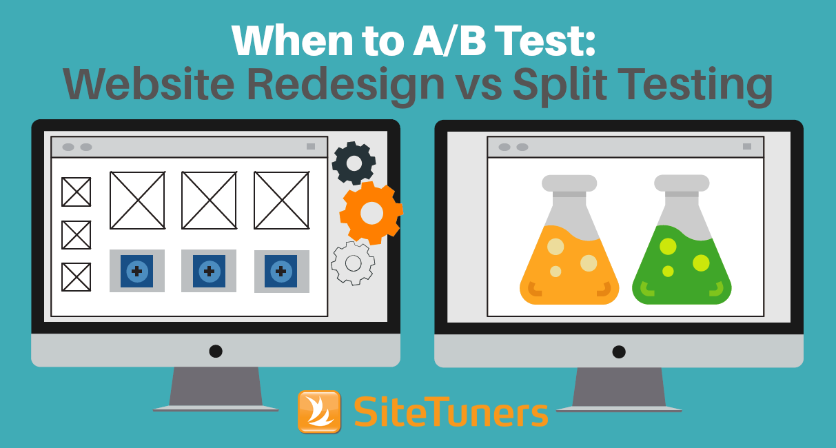 Quando fazer o teste AB Redesign de site versus teste de divisão