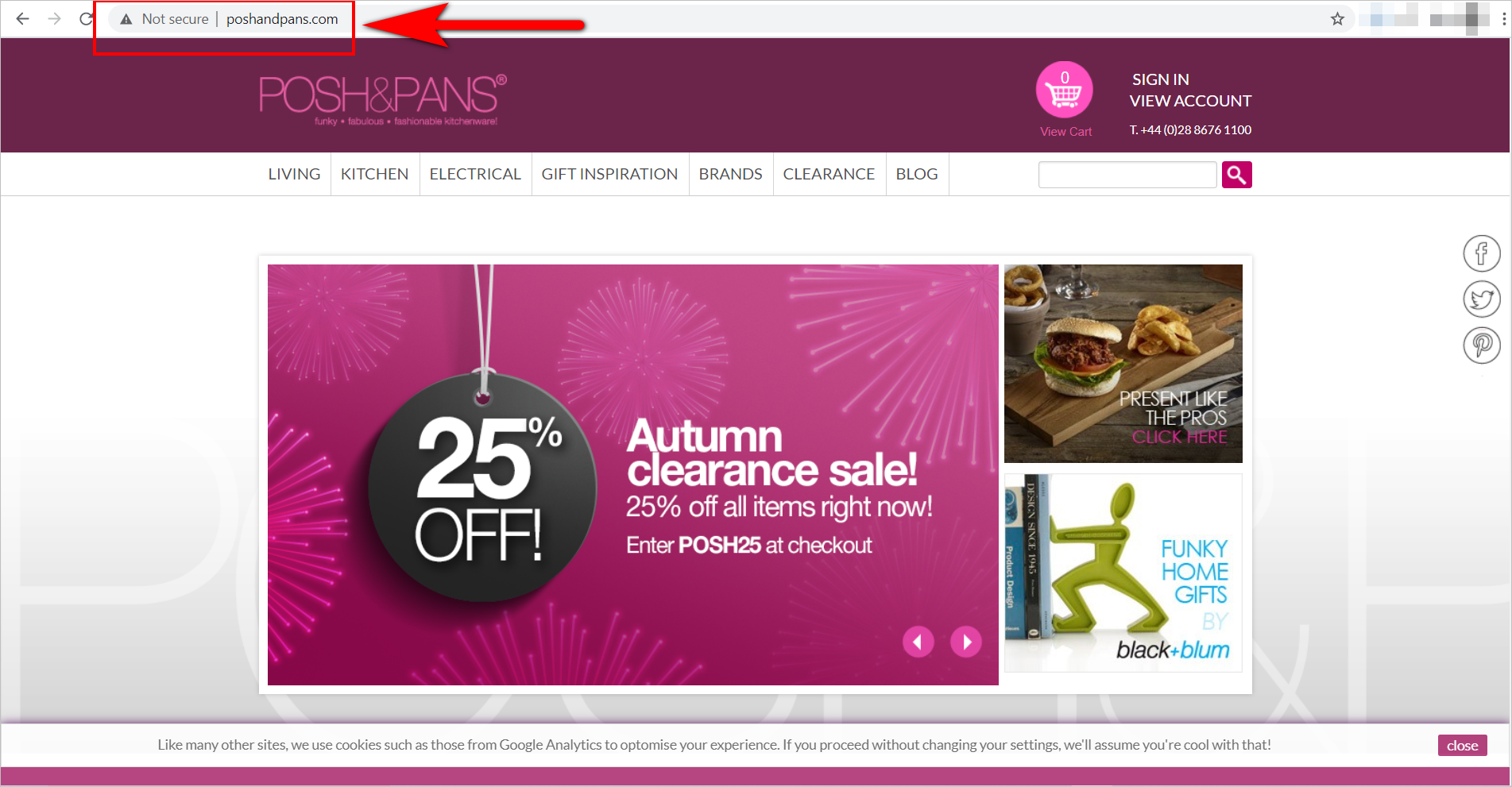 conversion rate optimization for e-commerce - http website example - the url bar shows 