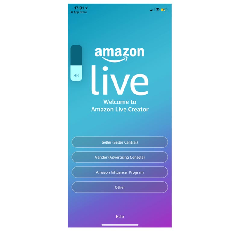 Connexion Amazon Live