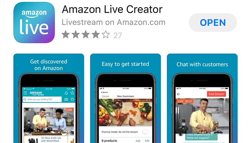 Aplicación Amazon Live Creator