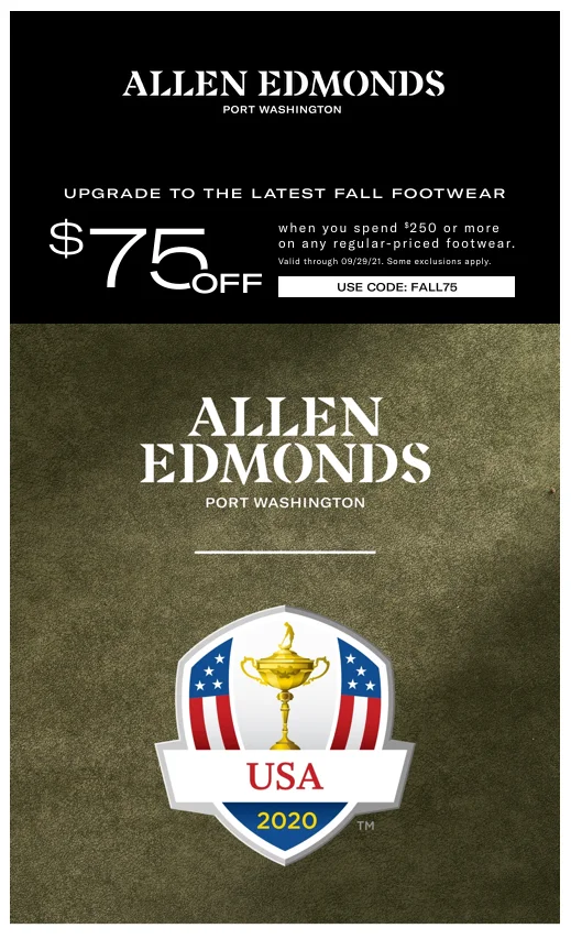 Sconto e-mail di Allen Edmonds