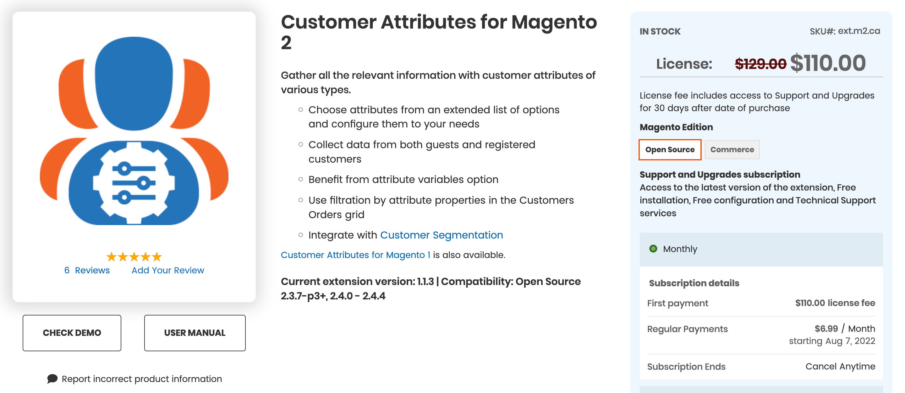 extensión de atributos de cliente de magento 2 gratis