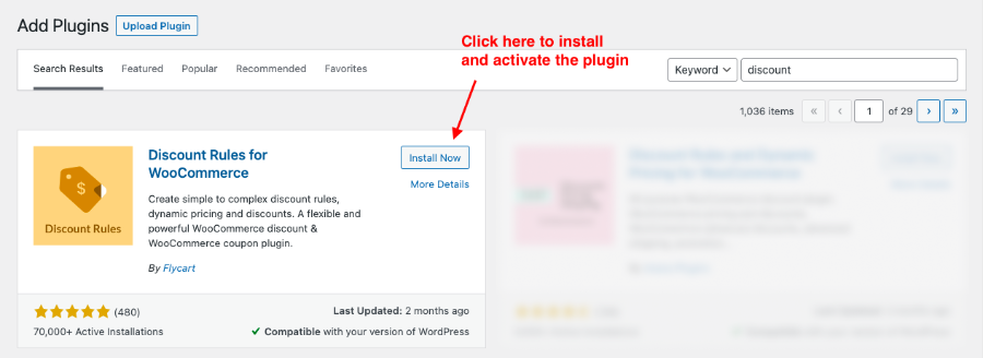 instal plugin aturan diskon woocommerce