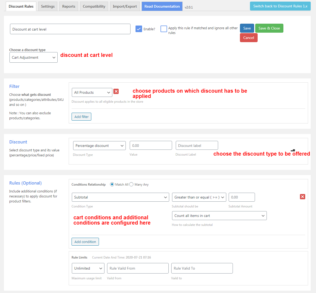 Remise sur 3 niveaux de panier