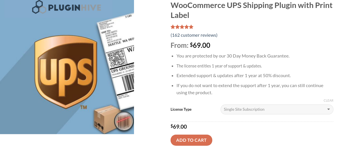 woocommerce ups plugin d'expédition avec étiquette d'impression