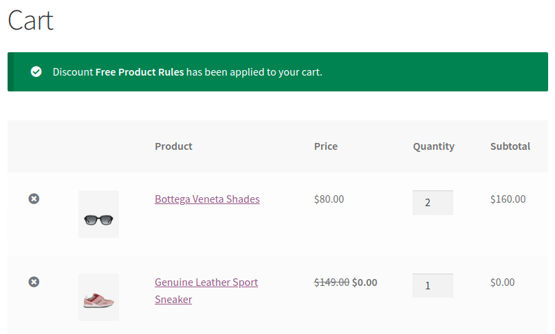 33 free product rule applied