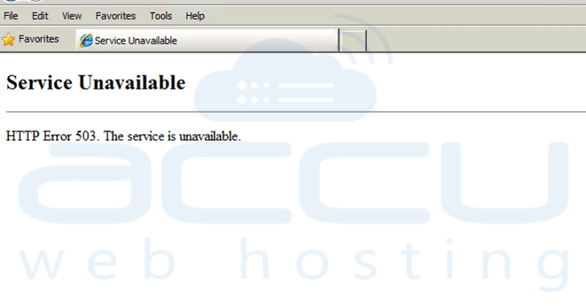 Error 503 Service Unavailable
