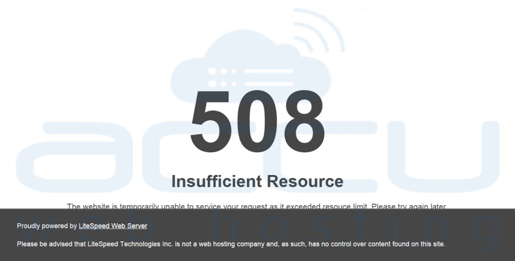 Insufficient Resource Error 508