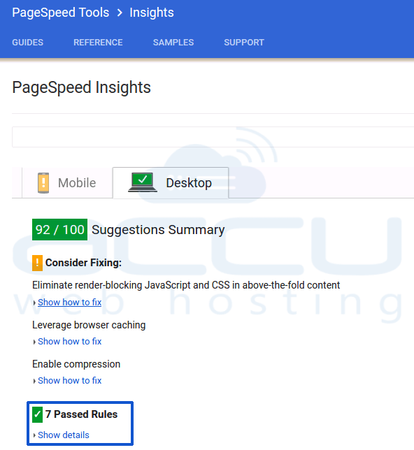 Google Page Speed Insight Score After Optimizing the Images