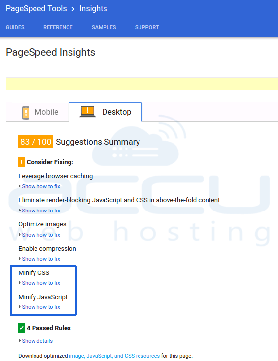 Google Page Speed Insights Feedback for JS and CSS Minify