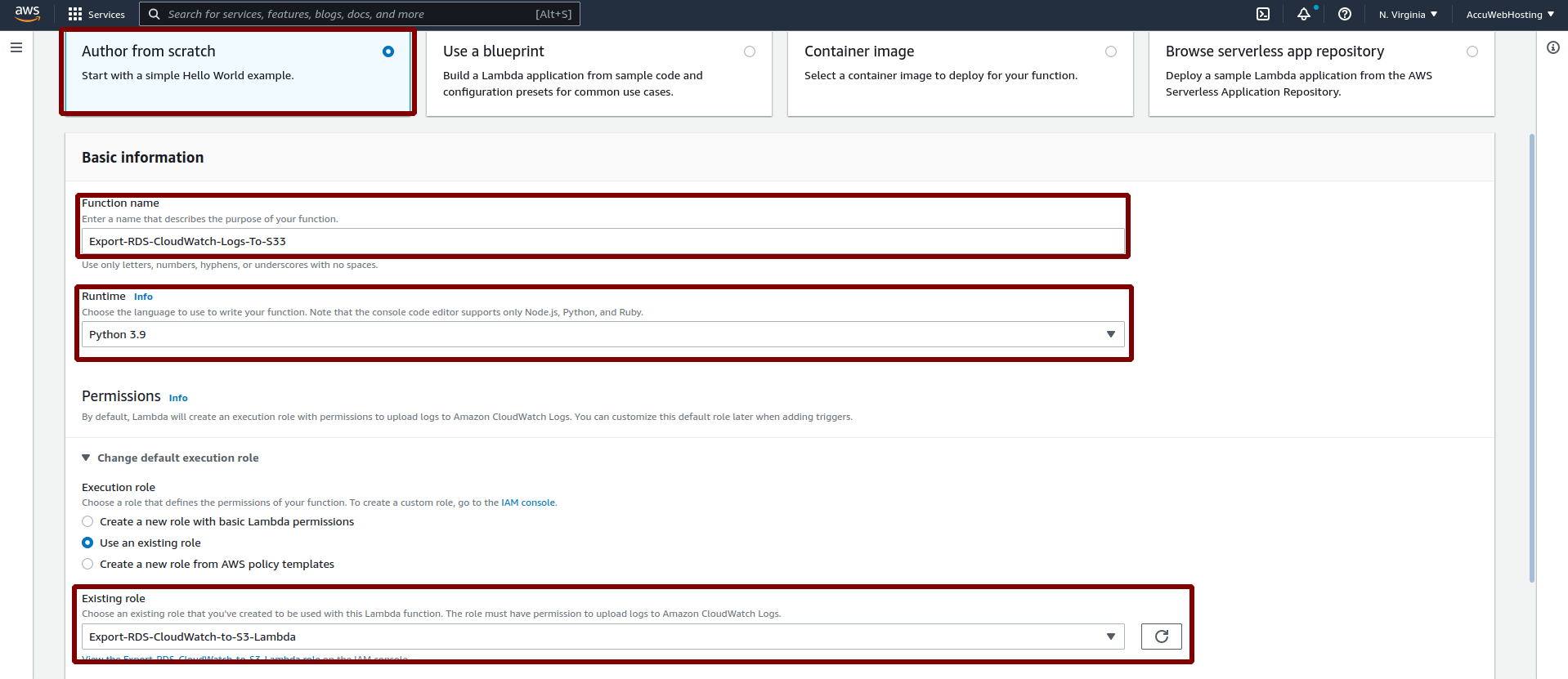 Configure Lambda Function