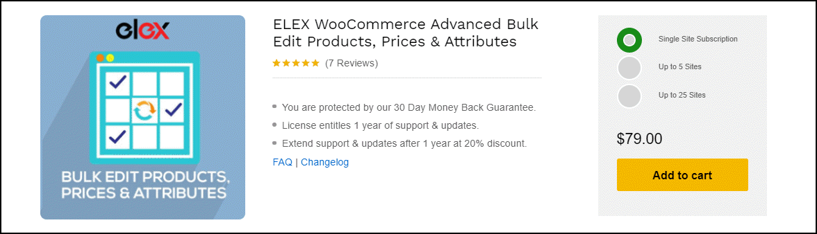 3. ELEX WooCommerce Advanced BulkEditProductsの価格属性