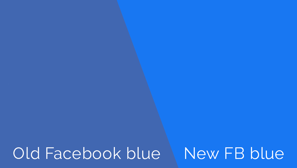 antigo facebook azul comparado ao novo azul.