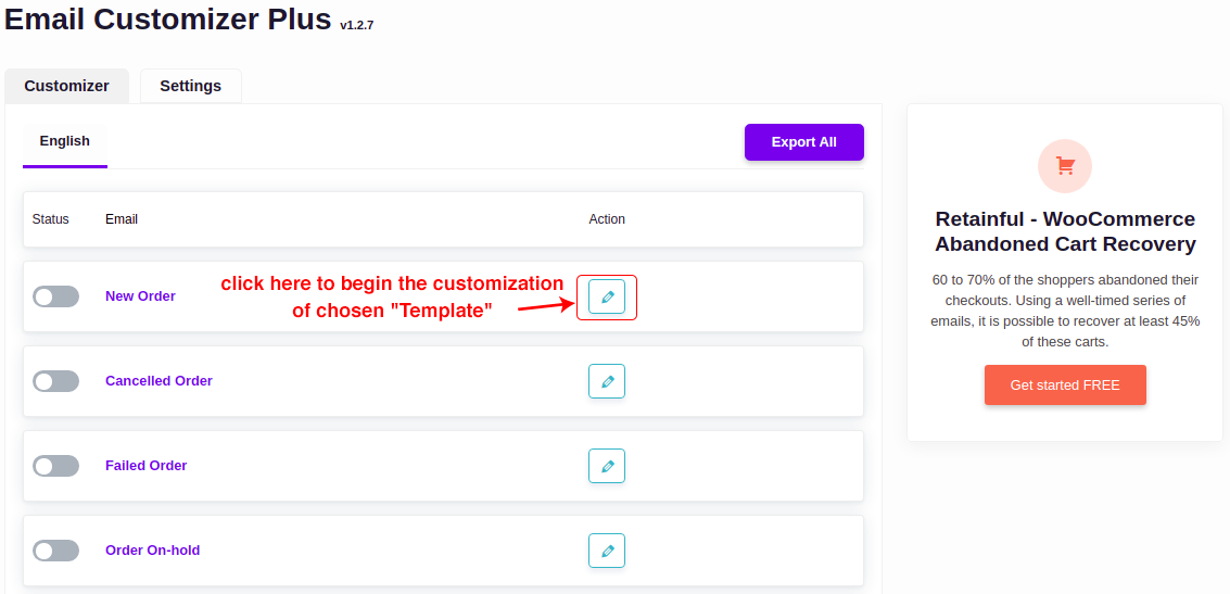 4 sélectionnez la commande cliquez sur l'option de personnalisation