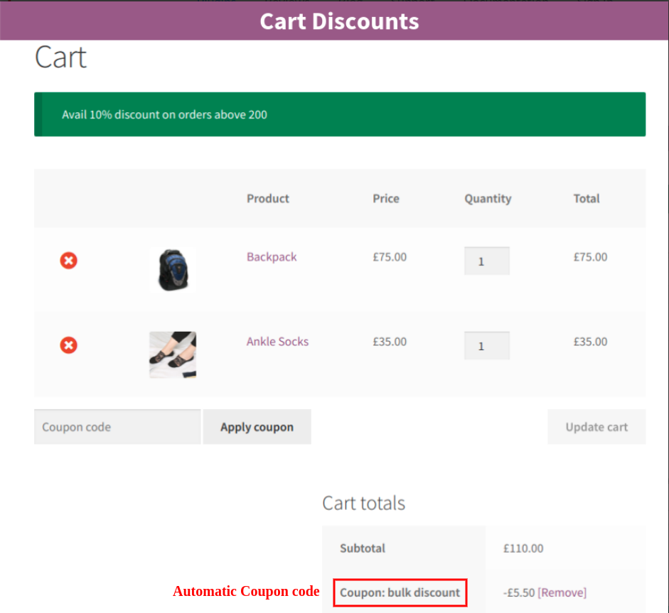 Regole di sconto per WooCommerce Coupon Generator