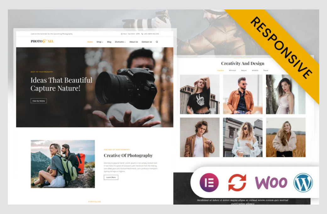 Photoxel - Persönliches Portfolio für Fotografen Elementor WordPress Theme