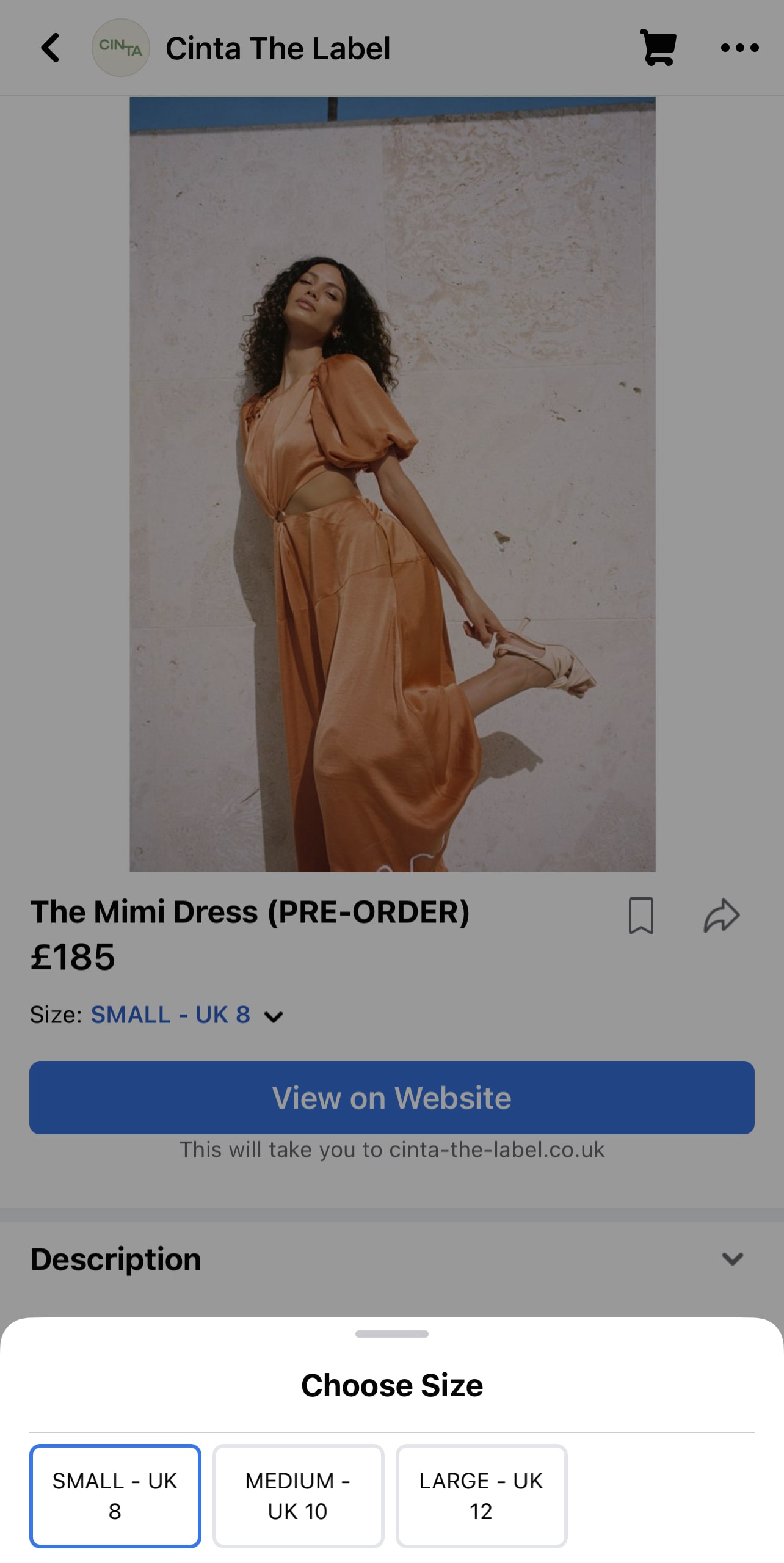 Produktdetails des Facebook-Shops