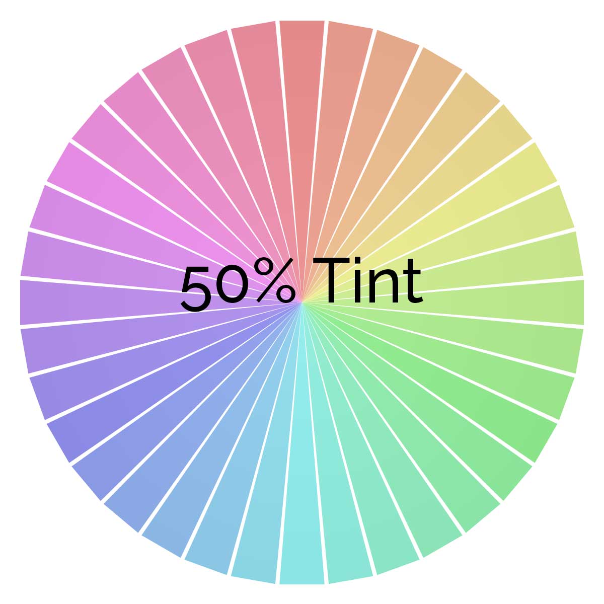 roda de cores com matizes de 36 cores diferentes.