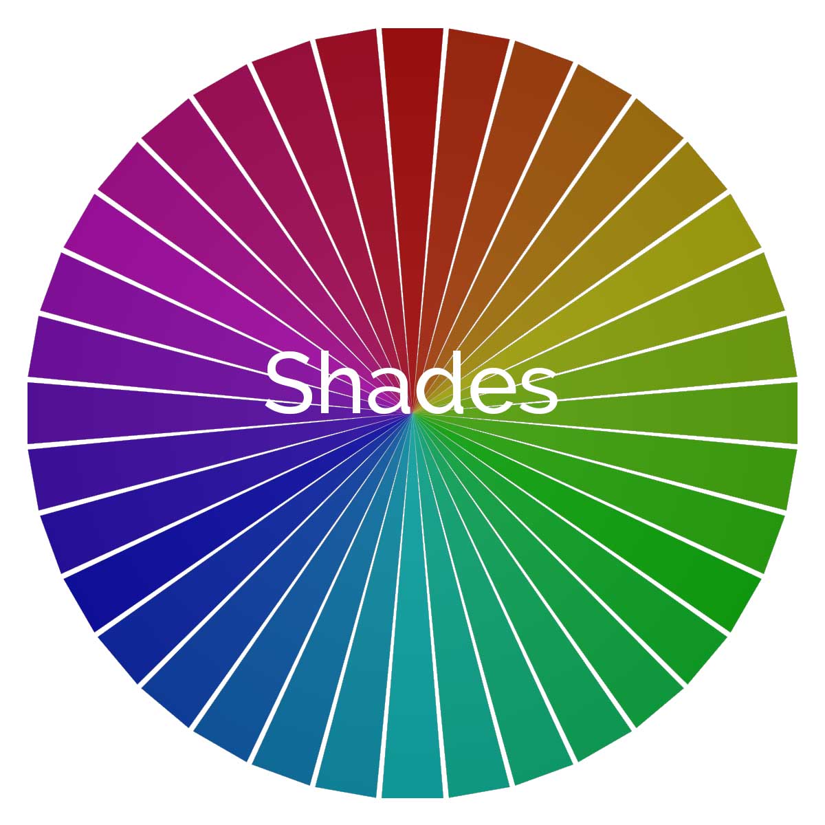 roda de cores com tons de 36 cores diferentes.