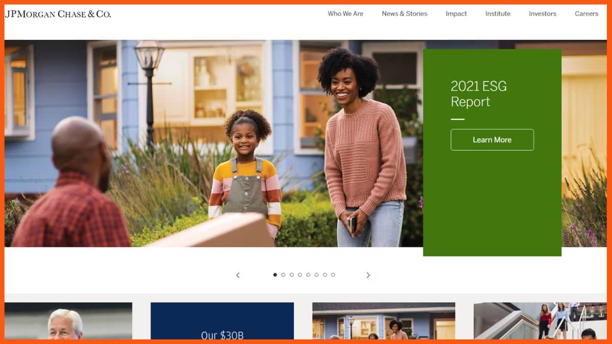 Sito web di JPMorgan Chase & Co
