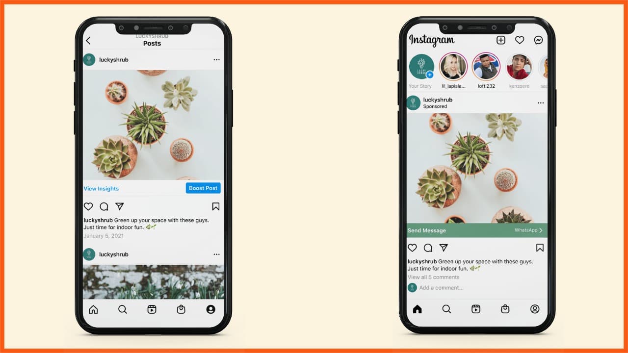 Instagram のブーストを WhatsApp に投稿する