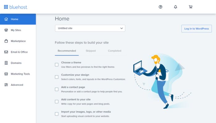 bluehost-admin-dashboard