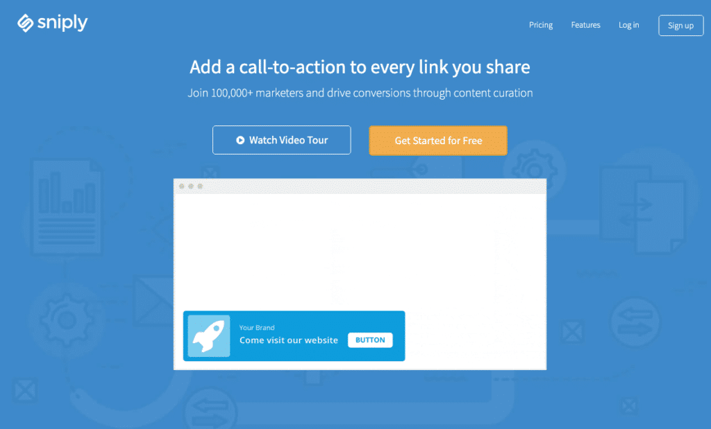 sniply un outil de marketing de contenu qui crée des liens intelligents