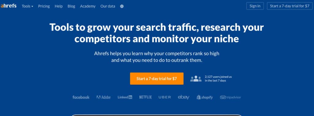 herramientas de marketing de contenidos ahrefs