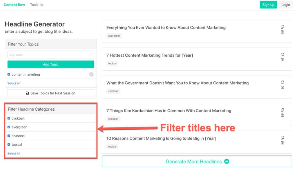 Headline-Generator eines von vielen Content-Marketing-Tools