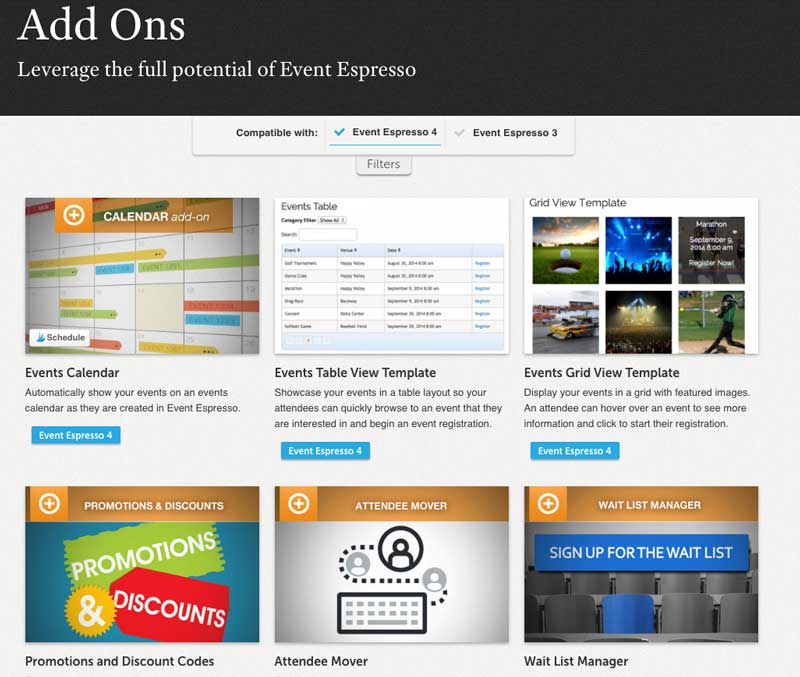 event espresso review add-ons