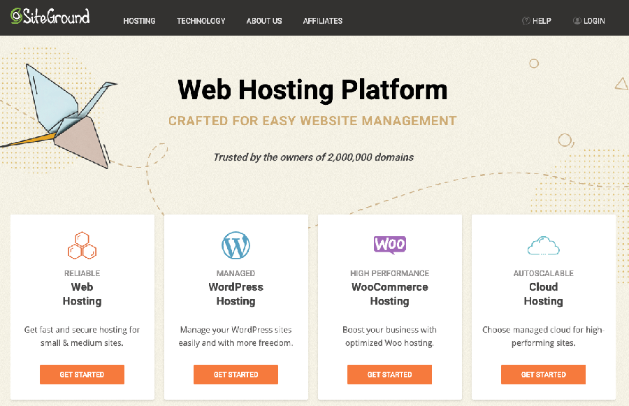 servizi di hosting di siti Web siteground