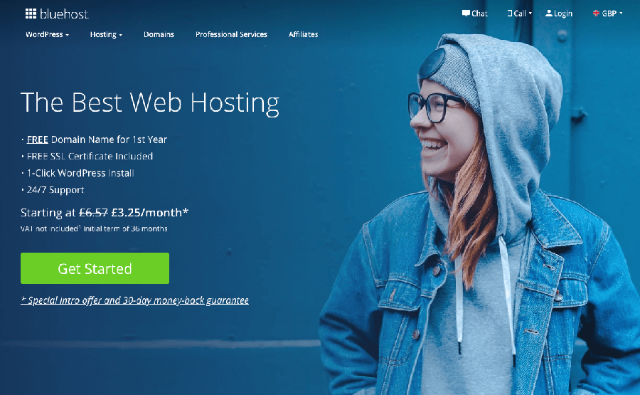 bluehost изображение главной страницы