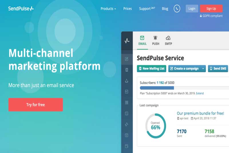 free tools for startups sendpulse