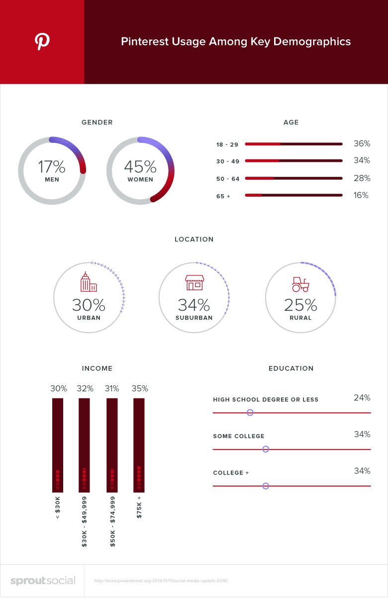 dati e dati demografici di Pinterest