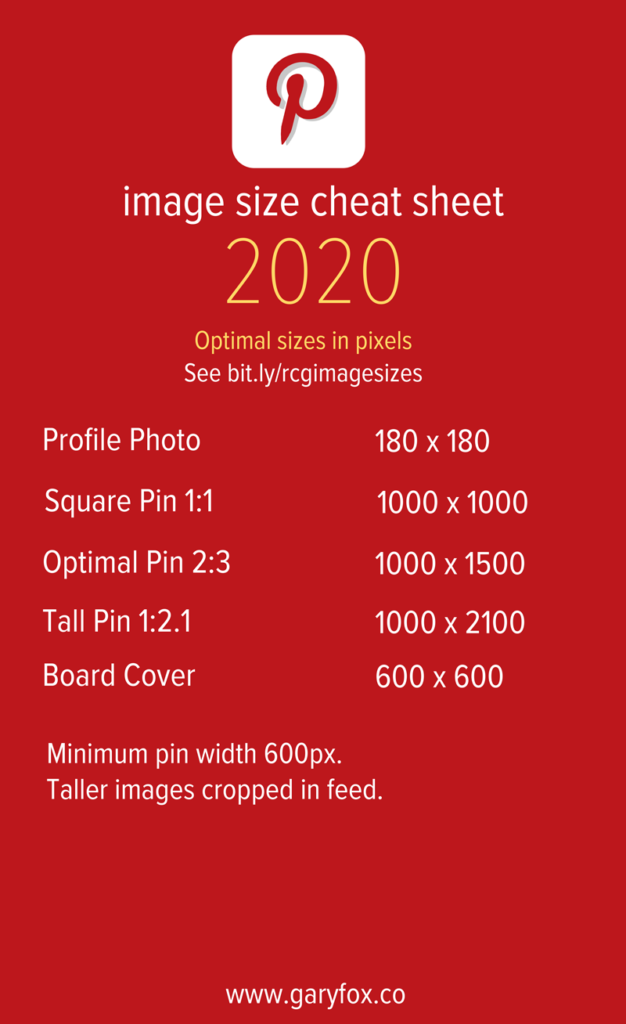 pinterest social media cheat sheet 2020