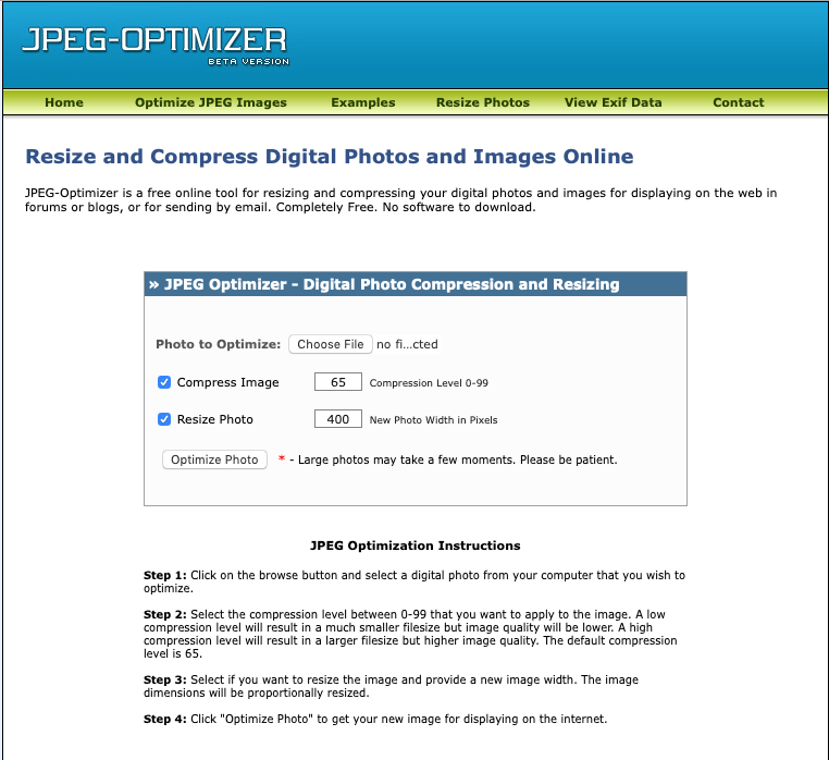 optimize images jpeg optimizer