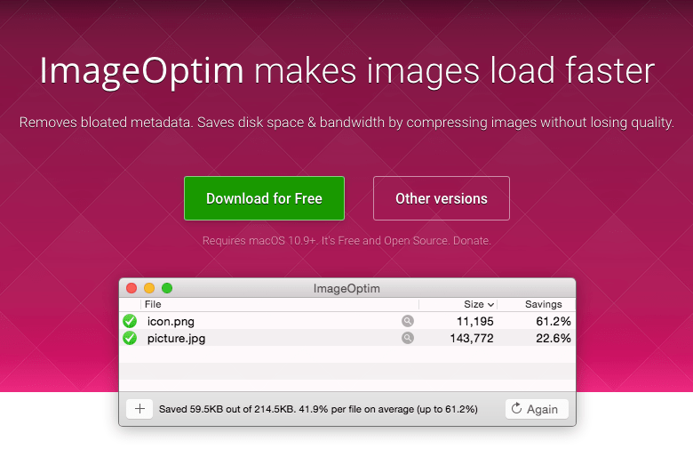 imageoptim compress images how to optimize images